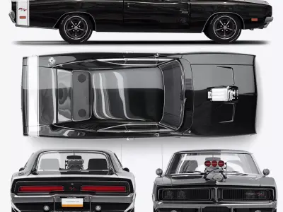 dodge charger 1969 fast and furious Low-poly 3D model