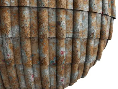 Roof Tile Materials 4- By 3 color Pbr By Sbsar 4k Texture