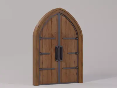 Wooden Gate 180x19x250 Low-poly 3D model