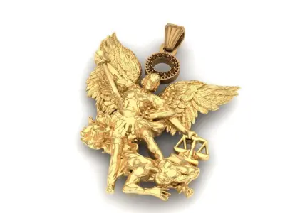 Dije de arcangel San miguel Saint Miguel Archangel Charm  3D print model