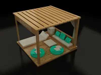 kiosk partition booth a145 3D model