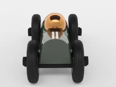 Burn Dark Green Copper Helmet Bentley Race Car 3D model