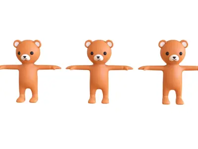 Low-Poly Brown Bear  Low-poly 3D model