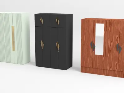 Luxury Wardrobes Collection Low-poly 3D model