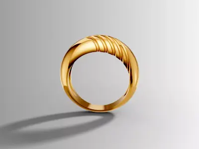 Golden Groove Ring 3D print model