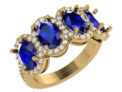 Oval Halo Ring 4356 3D print model