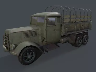 Army Truck Low-poly 3D model