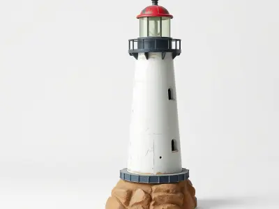 Chipped Paint Lighthouse Architectural Design model pack Low-poly 3D model