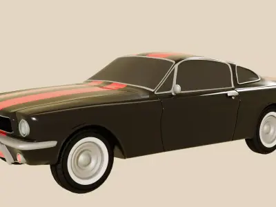 Muscle Car Based on Ford Mustang 3D model