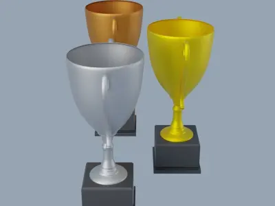 Cups Trophy Low-poly 3D model
