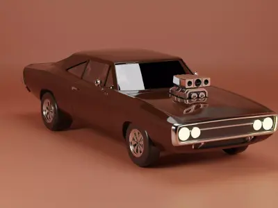 1970 dodge charger Low-poly 3D model