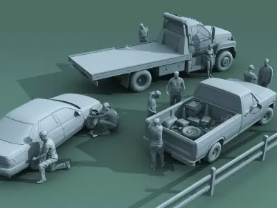 Roadside Assistance Low-poly 3D model