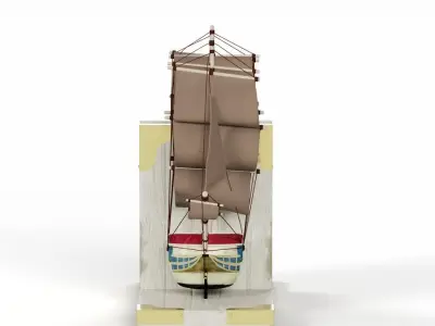 Trade Ship Book Ends Support 3D model