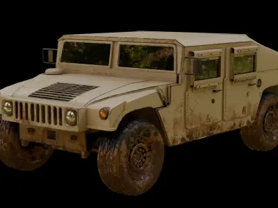 hummer 3d model Low-poly 3D model