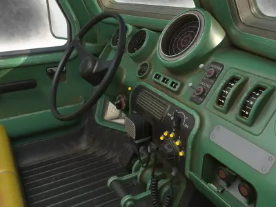 Future sci-fi retro planet exploration vehicle 3D model