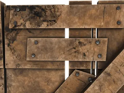 Medieval Wooden Wall - Low Poly 3D Model Low-poly 3D model