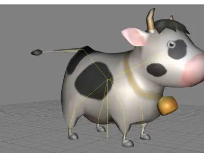 Lowpoly Animal Cartoon - Cow Low-poly 3D model