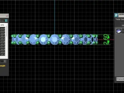 U Shaped Eternity Ring 2 point 6 mm stone size swiss 12 and EU52 3D print model