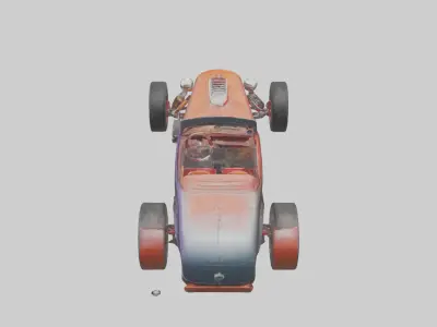 Classic Hot Rod model Low-poly 3D model