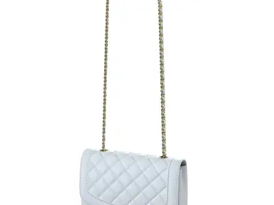 Vintage Medium Diana Flap Bag White Low-poly 3D model