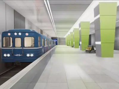 Subway Station 03 Low-poly 3D model