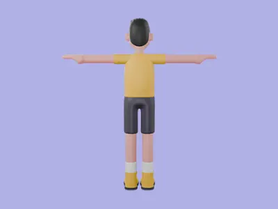 Stylized 3D Male Fitness Trainer Character - Cartoon Sport Man 3D model