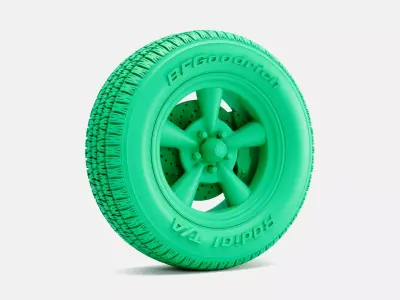 15x7 Pacer Supreme Wheel BFGoodrich Radial Tire 3D print model