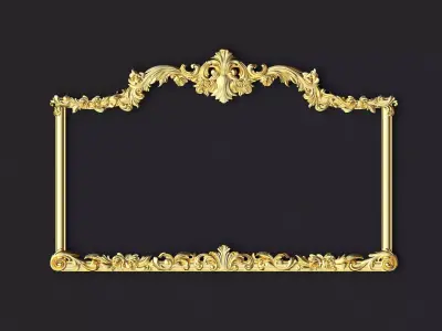 mirror gold ornate frame 3D model