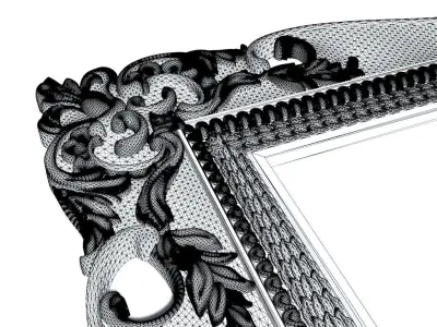 Frame-015 ornate wooden frame 3D model