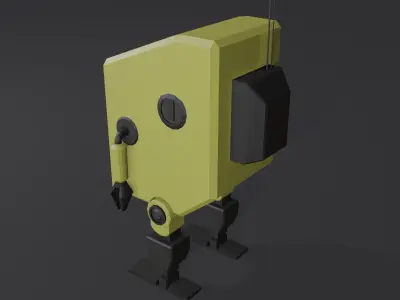 Low poly robot with eyes Free low-poly 3D model