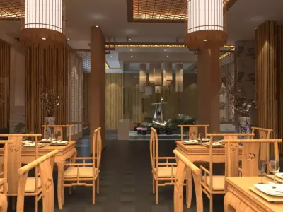 Chinese restaurant 3D model purchase