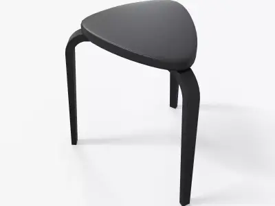 KYRRE stool black Low-poly 3D model