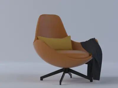 Orange chair  3D model