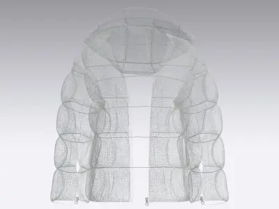 Womens Oversized Puffer jacket 3D model