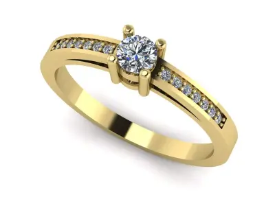 Solitaire Ring 03 3D print model