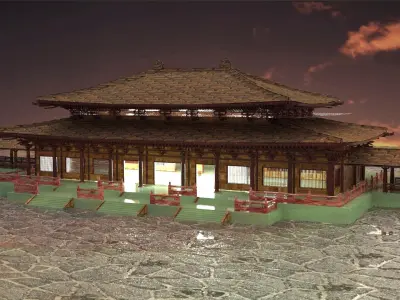 Chinese palace  3D model purchase