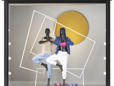 Showcase01 two mannequins in window display 3D model