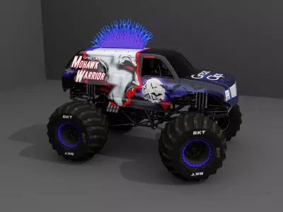 Monster Truck Mohawk Low-poly 3D model