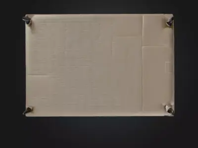 Cream Upholstered Bed 3D print model