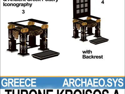 Ancient Greek Throne Kroisos A 3D model