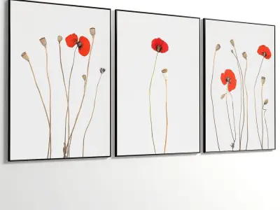 Abstract Painting Set of 3 pieces - No 50 Low-poly 3D model