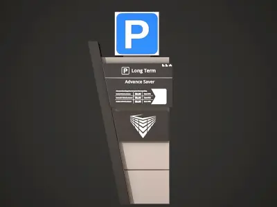 Parking Stand Low Poly Low-poly 3D model
