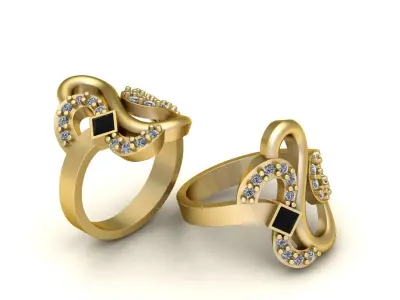 LOUISE DIAMOND ENGAGEMENT RING 3D PRINTABLE MODEL 3D print model