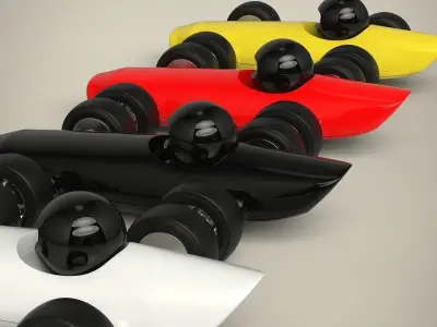 Racing Toy Car Set 3D model