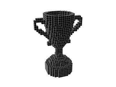 Voxel Trophy v1 007 Low-poly 3D model