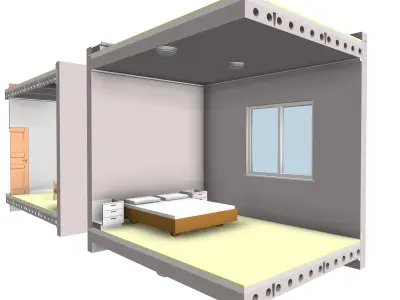 Residential Building in Detailed Revit 3D Model Low-poly 3D model