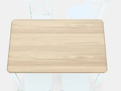 DANDERYD - INGOLF Table and 4 chairs Low-poly 3D model