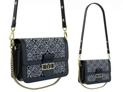 Louis Vuitton Dauphine Bag Black 1854 3D model