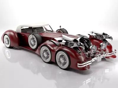 Old classic car prototype 3D model