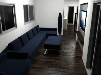 villa house with car 3D model